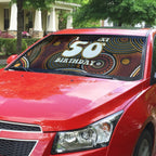 Personalised Aboriginal 50th Birthday Auto Sun Shade Indigenous Dot Painting Native Australian Celebration