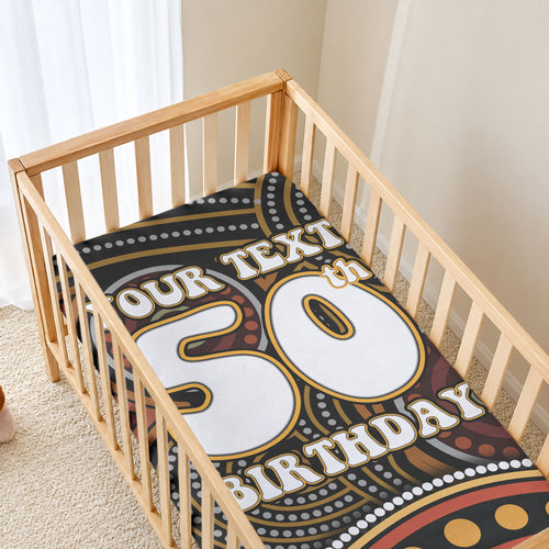 Personalised Aboriginal 50th Birthday Baby Bed Cover Indigenous Dot Painting Native Australian Celebration