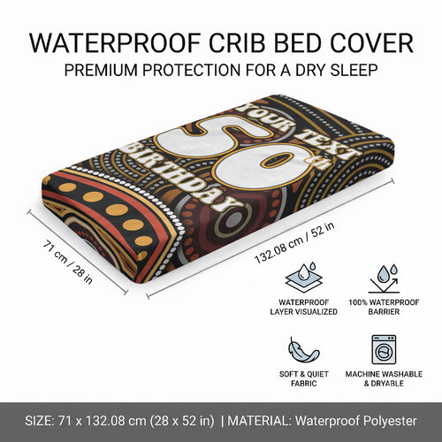 Personalised Aboriginal 50th Birthday Baby Bed Cover Indigenous Dot Painting Native Australian Celebration