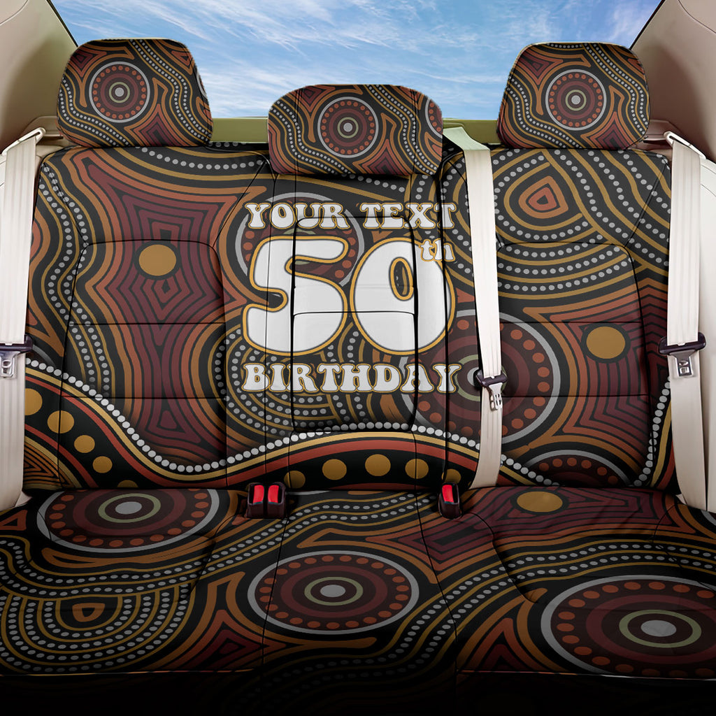 Personalised Aboriginal 50th Birthday Back Car Seat Cover Indigenous Dot Painting Native Australian Celebration