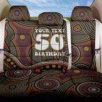 Personalised Aboriginal 50th Birthday Back Car Seat Cover Indigenous Dot Painting Native Australian Celebration