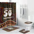 Personalised Aboriginal 50th Birthday Bathroom Set Indigenous Dot Painting Native Australian Celebration