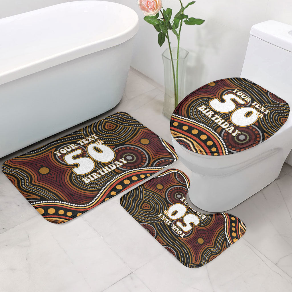 Personalised Aboriginal 50th Birthday Bathroom Set Indigenous Dot Painting Native Australian Celebration