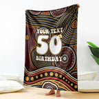 Personalised Aboriginal 50th Birthday Blanket Indigenous Dot Painting Native Australian Celebration