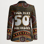 Personalised Aboriginal 50th Birthday Blazer Indigenous Dot Painting Native Australian Celebration