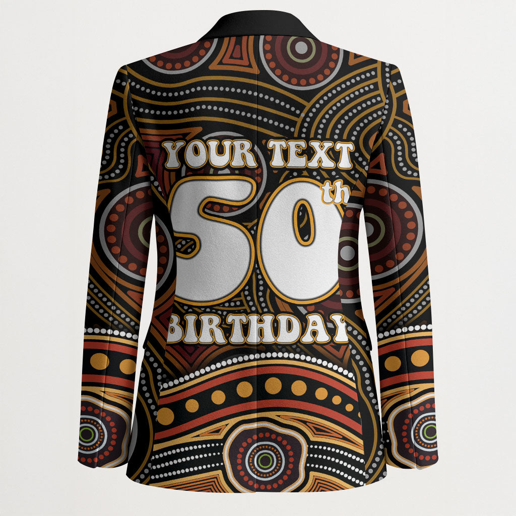 Personalised Aboriginal 50th Birthday Blazer Indigenous Dot Painting Native Australian Celebration