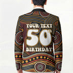 Personalised Aboriginal 50th Birthday Blazer Indigenous Dot Painting Native Australian Celebration
