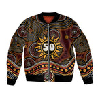 Personalised Aboriginal 50th Birthday Bomber Jacket Indigenous Dot Painting Native Australian Celebration