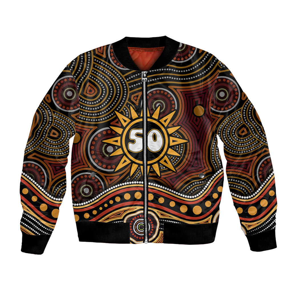 Personalised Aboriginal 50th Birthday Bomber Jacket Indigenous Dot Painting Native Australian Celebration