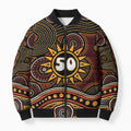 Personalised Aboriginal 50th Birthday Bomber Puffer Jacket Indigenous Dot Painting Native Australian Celebration