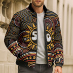Personalised Aboriginal 50th Birthday Bomber Puffer Jacket Indigenous Dot Painting Native Australian Celebration