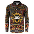 Personalised Aboriginal 50th Birthday Button Sweatshirt Indigenous Dot Painting Native Australian Celebration