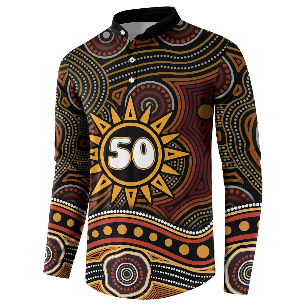 Personalised Aboriginal 50th Birthday Button Sweatshirt Indigenous Dot Painting Native Australian Celebration