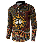 Personalised Aboriginal 50th Birthday Button Sweatshirt Indigenous Dot Painting Native Australian Celebration