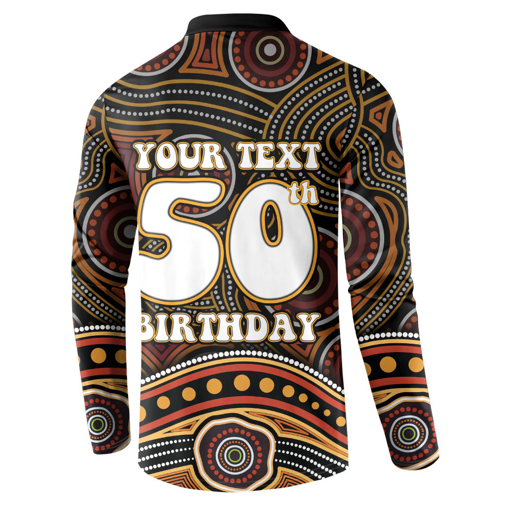 Personalised Aboriginal 50th Birthday Button Sweatshirt Indigenous Dot Painting Native Australian Celebration