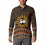 Personalised Aboriginal 50th Birthday Button Sweatshirt Indigenous Dot Painting Native Australian Celebration