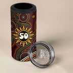 Personalised Aboriginal 50th Birthday 4 in 1 Can Cooler Tumbler Indigenous Dot Painting Native Australian Celebration