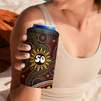 Personalised Aboriginal 50th Birthday 4 in 1 Can Cooler Tumbler Indigenous Dot Painting Native Australian Celebration