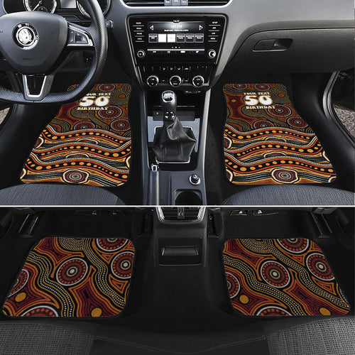 Personalised Aboriginal 50th Birthday Car Mats Indigenous Dot Painting Native Australian Celebration