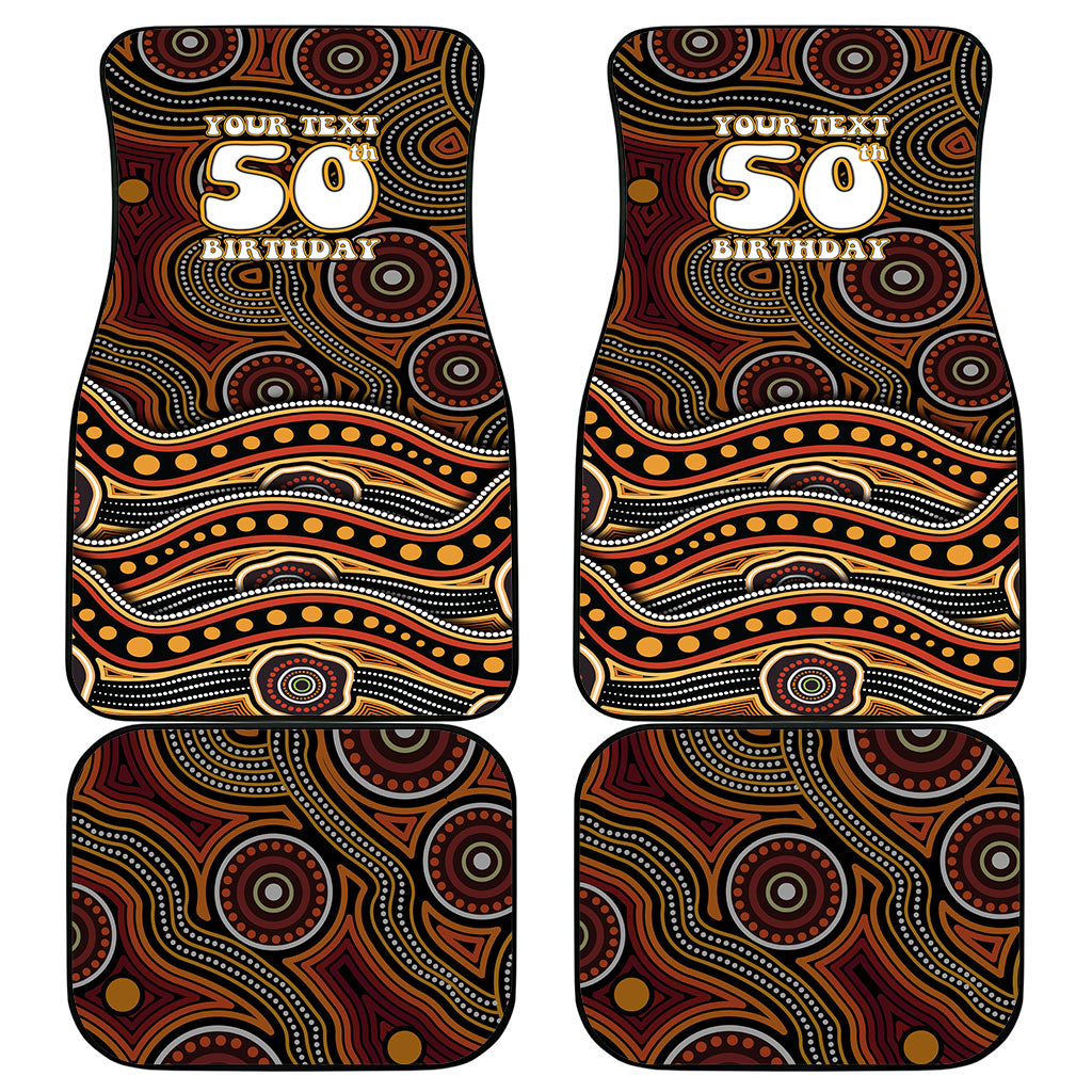 Personalised Aboriginal 50th Birthday Car Mats Indigenous Dot Painting Native Australian Celebration