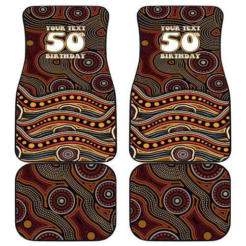 Personalised Aboriginal 50th Birthday Car Mats Indigenous Dot Painting Native Australian Celebration