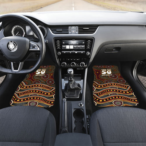 Personalised Aboriginal 50th Birthday Car Mats Indigenous Dot Painting Native Australian Celebration