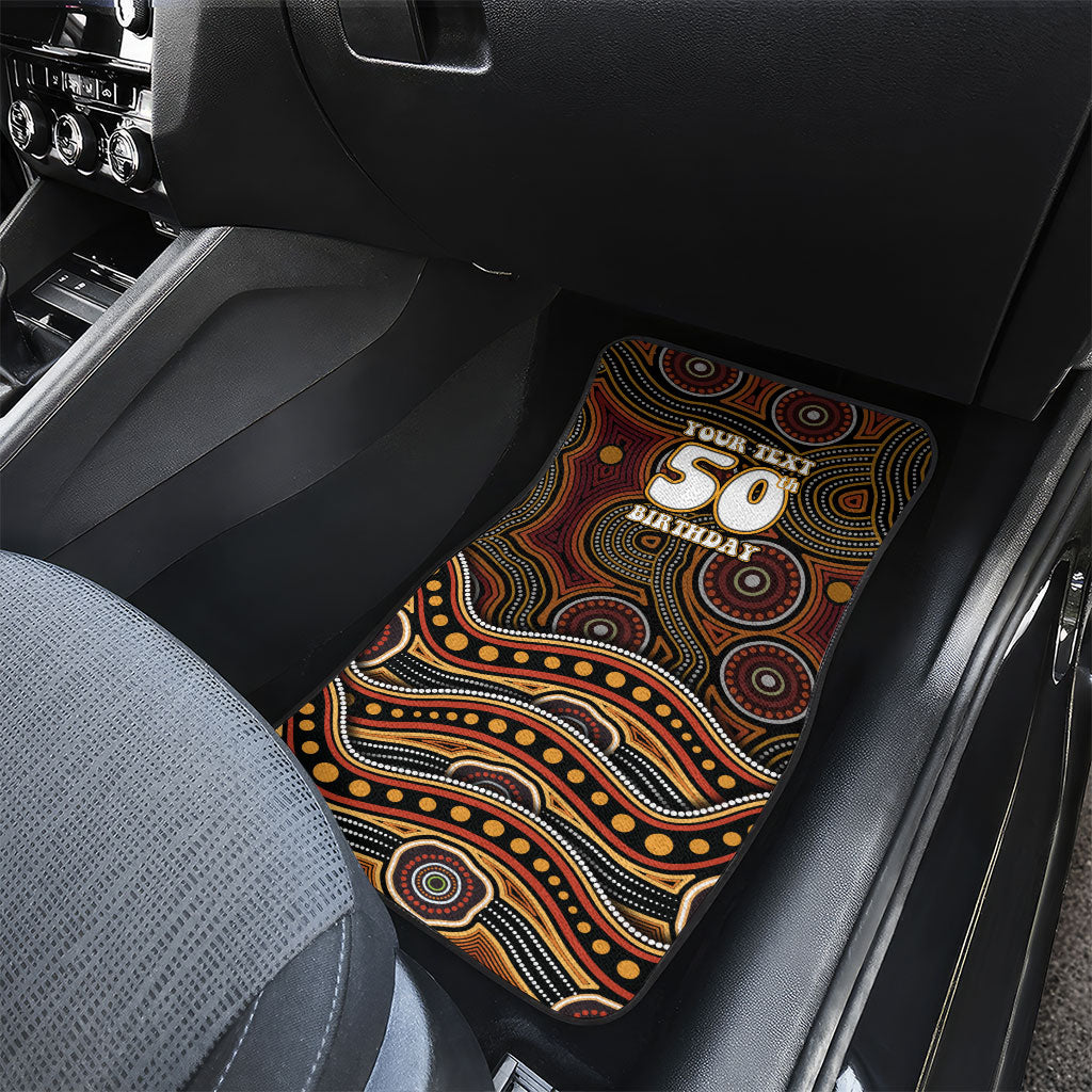 Personalised Aboriginal 50th Birthday Car Mats Indigenous Dot Painting Native Australian Celebration