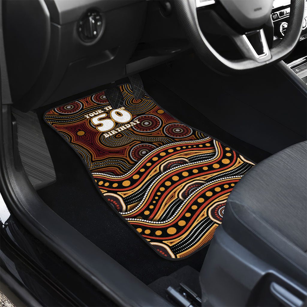 Personalised Aboriginal 50th Birthday Car Mats Indigenous Dot Painting Native Australian Celebration