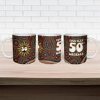 Personalised Aboriginal 50th Birthday Ceramic Mug Indigenous Dot Painting Native Australian Celebration
