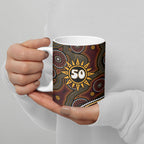 Personalised Aboriginal 50th Birthday Ceramic Mug Indigenous Dot Painting Native Australian Celebration