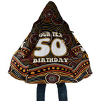 Personalised Aboriginal 50th Birthday Cloak Indigenous Dot Painting Native Australian Celebration