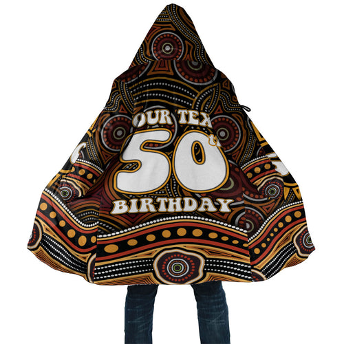 Personalised Aboriginal 50th Birthday Cloak Indigenous Dot Painting Native Australian Celebration
