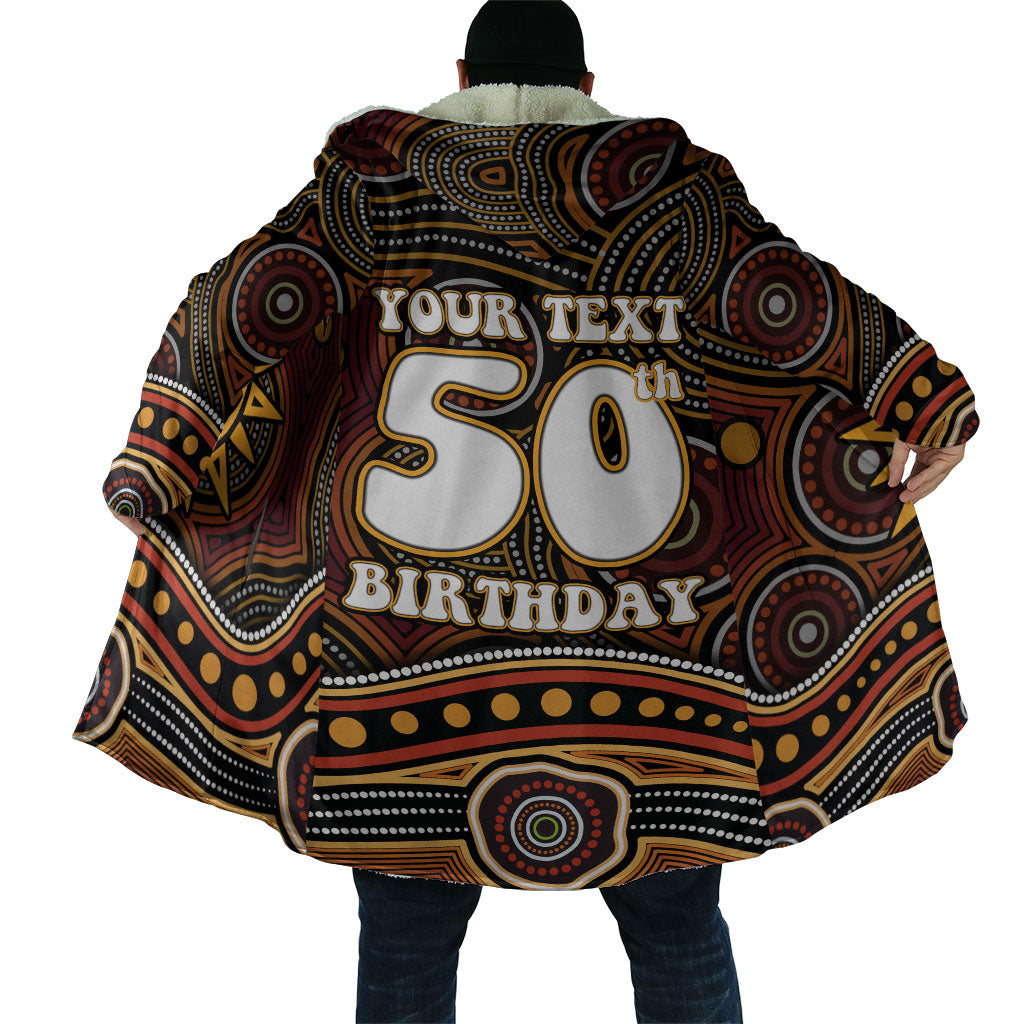 Personalised Aboriginal 50th Birthday Cloak Indigenous Dot Painting Native Australian Celebration