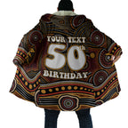Personalised Aboriginal 50th Birthday Cloak Indigenous Dot Painting Native Australian Celebration