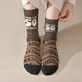 Personalised Aboriginal 50th Birthday Crew Socks Indigenous Dot Painting Native Australian Celebration