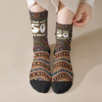 Personalised Aboriginal 50th Birthday Crew Socks Indigenous Dot Painting Native Australian Celebration