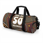 Personalised Aboriginal 50th Birthday Duffle Bag Indigenous Dot Painting Native Australian Celebration