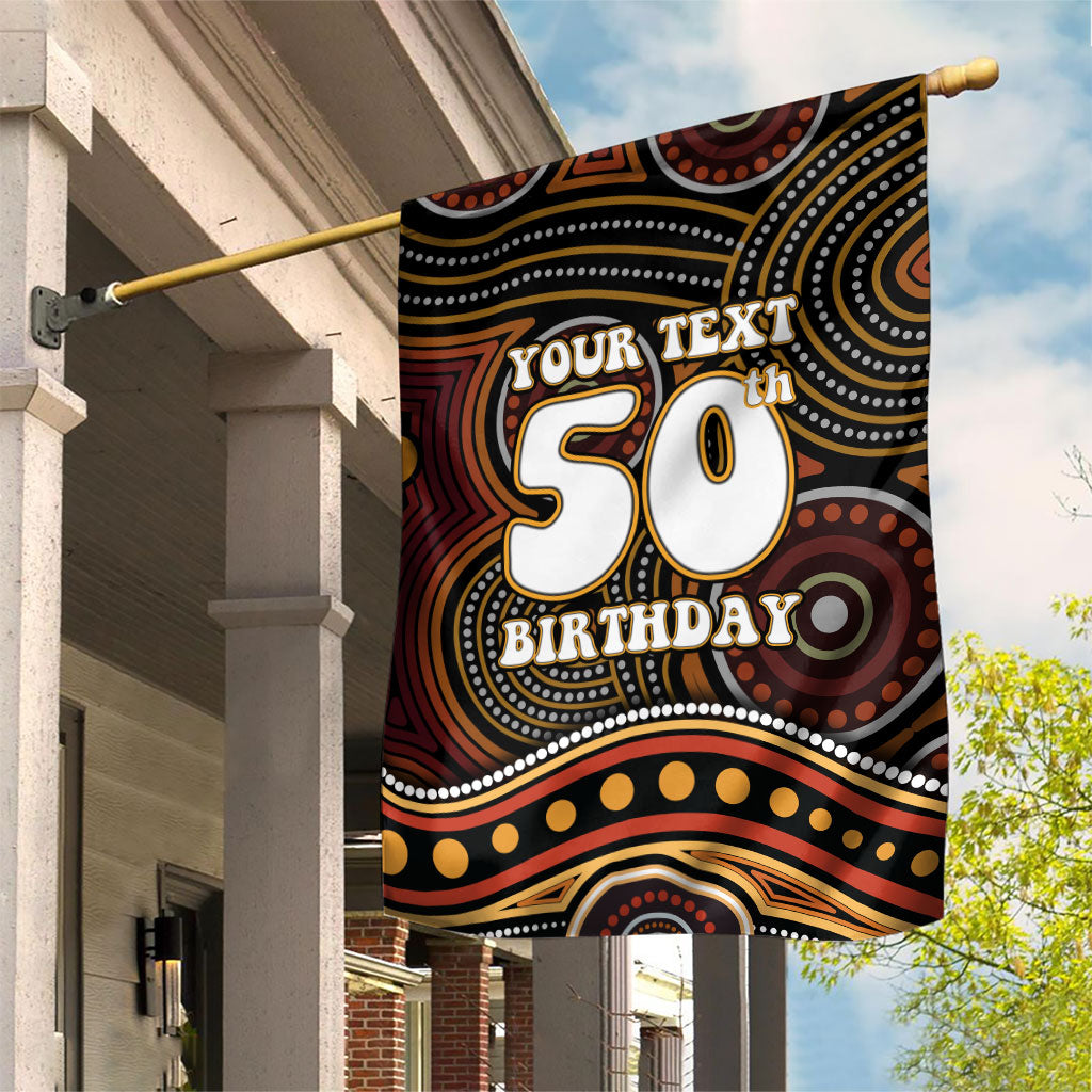 Personalised Aboriginal 50th Birthday Garden Flag Indigenous Dot Painting Native Australian Celebration