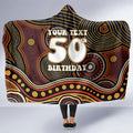 Personalised Aboriginal 50th Birthday Hooded Blanket Indigenous Dot Painting Native Australian Celebration