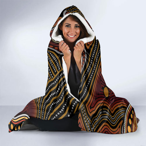 Personalised Aboriginal 50th Birthday Hooded Blanket Indigenous Dot Painting Native Australian Celebration