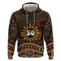 Personalised Aboriginal 50th Birthday Hoodie Indigenous Dot Painting Native Australian Celebration