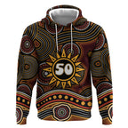 Personalised Aboriginal 50th Birthday Hoodie Indigenous Dot Painting Native Australian Celebration