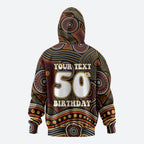 Personalised Aboriginal 50th Birthday Hoodie Indigenous Dot Painting Native Australian Celebration