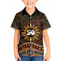 Personalised Aboriginal 50th Birthday Kid Hawaiian Shirt Indigenous Dot Painting Native Australian Celebration