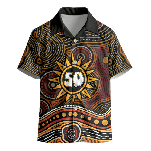 Personalised Aboriginal 50th Birthday Kid Hawaiian Shirt Indigenous Dot Painting Native Australian Celebration