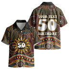 Personalised Aboriginal 50th Birthday Kid Hawaiian Shirt Indigenous Dot Painting Native Australian Celebration