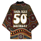 Personalised Aboriginal 50th Birthday Kimono Indigenous Dot Painting Native Australian Celebration