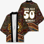 Personalised Aboriginal 50th Birthday Kimono Indigenous Dot Painting Native Australian Celebration