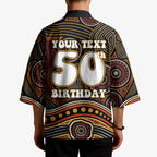 Personalised Aboriginal 50th Birthday Kimono Indigenous Dot Painting Native Australian Celebration