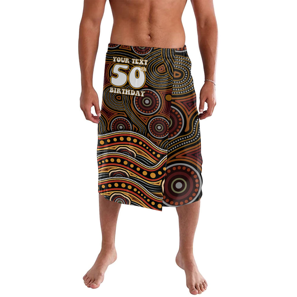 Personalised Aboriginal 50th Birthday Lavalava Indigenous Dot Painting Native Australian Celebration